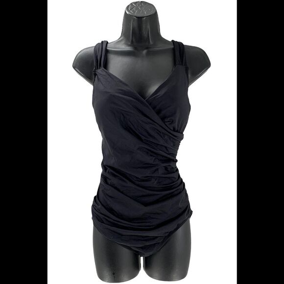 Jantzen Other - Jantzen Surplice Maillot One-Piece Swimsuit Black - Regular